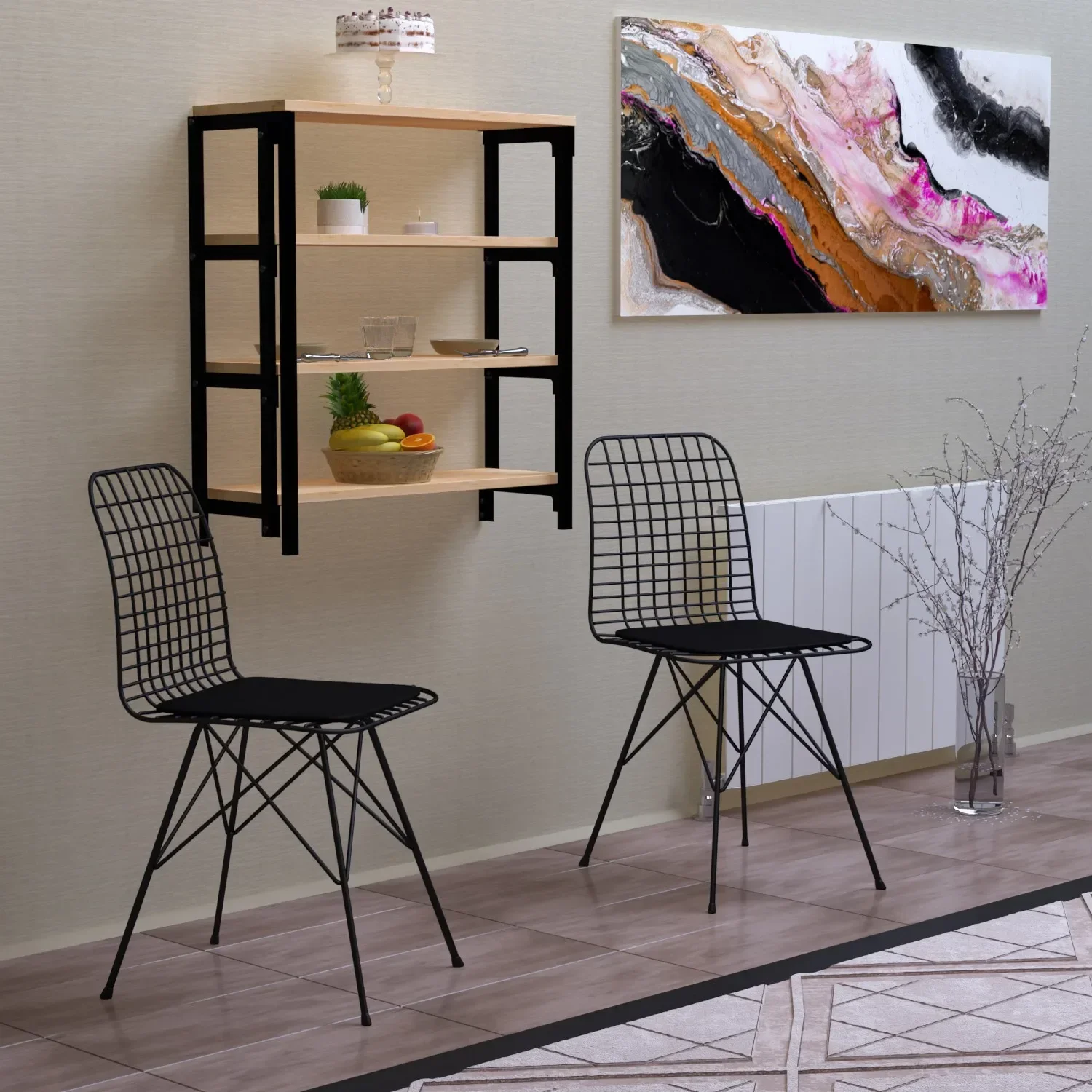 Furniture Hardware Material - Montado na parede dobrável prateleira retrátil