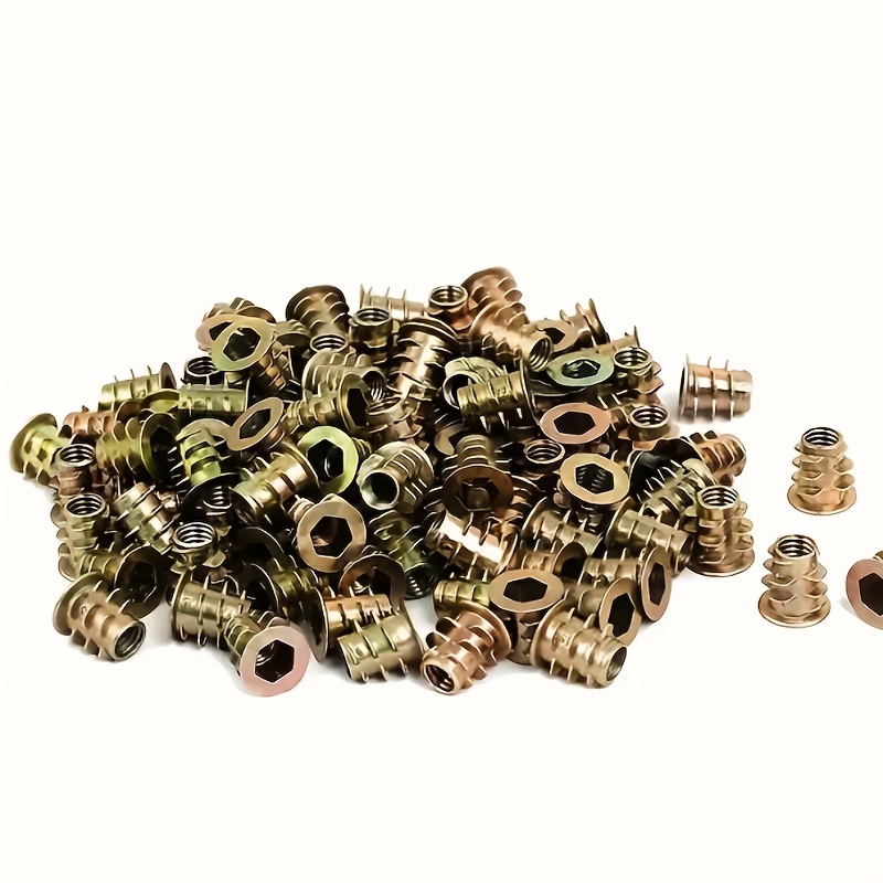 Furniture Hardware Threaded Inserts - 100 Peças de Insertos Rosqueados de