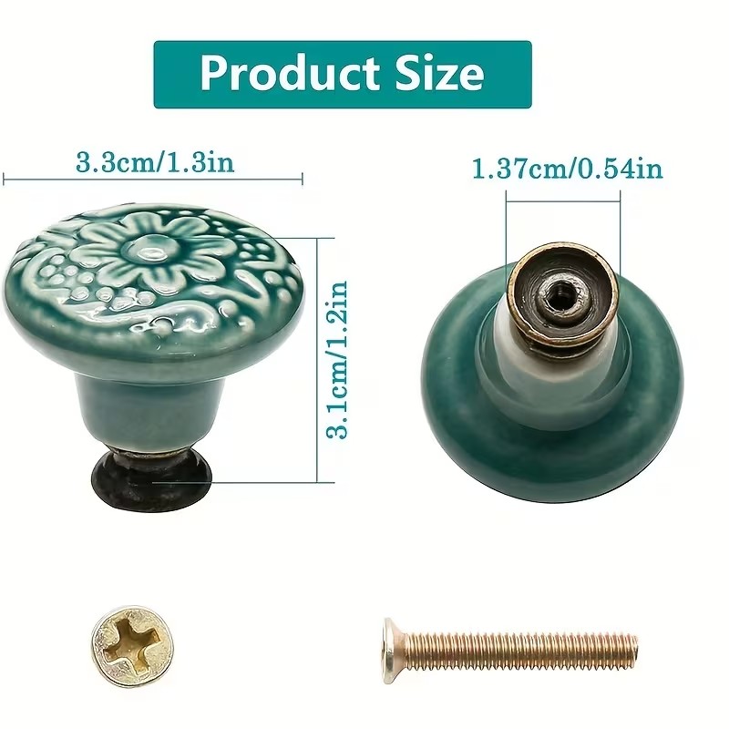 12 peças de puxadores de cerâm - Furniture Hardware Tools avaliação e preço