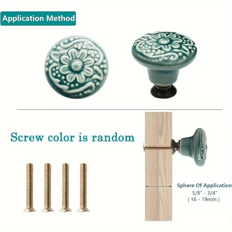12 peças de puxadores de cerâm - Furniture Hardware Tools avaliação e preço