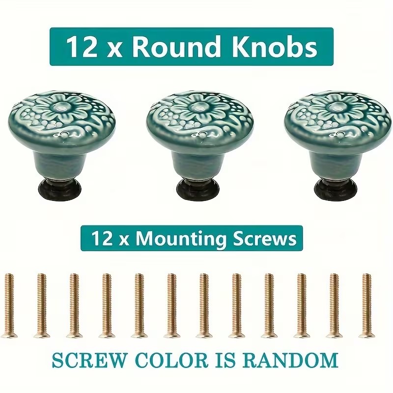 12 peças de puxadores de cerâm - Furniture Hardware Tools avaliação e preço