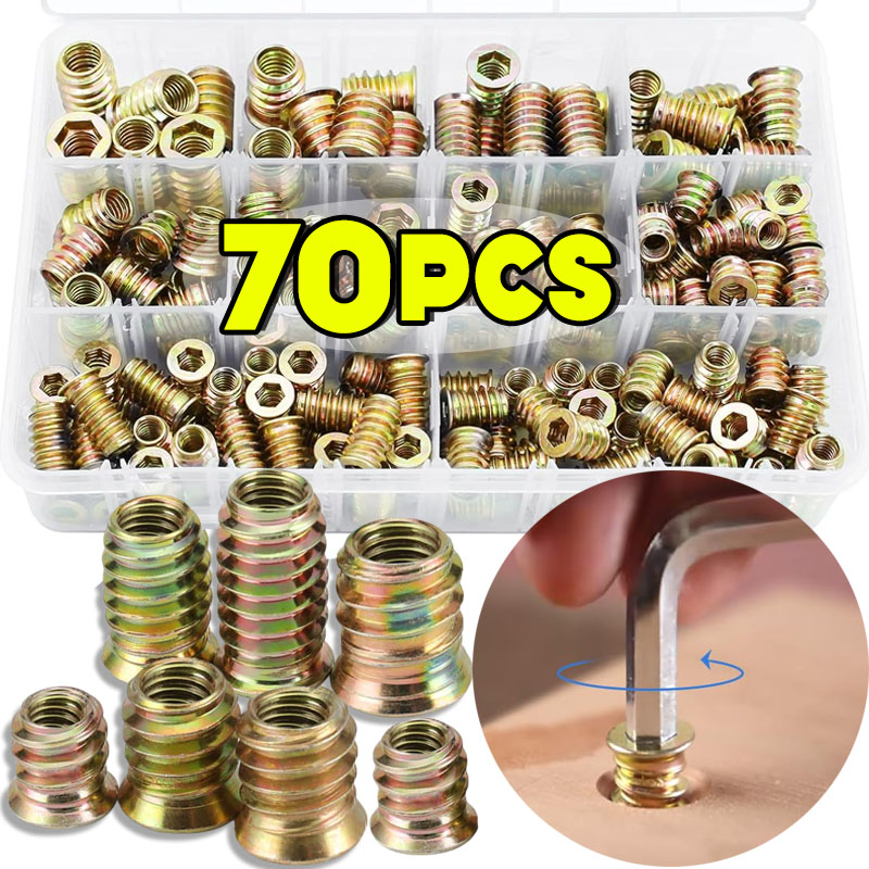 Kit de 70 Peças de Porcas de I - Furniture Hardware Threaded Inserts avaliação e preço