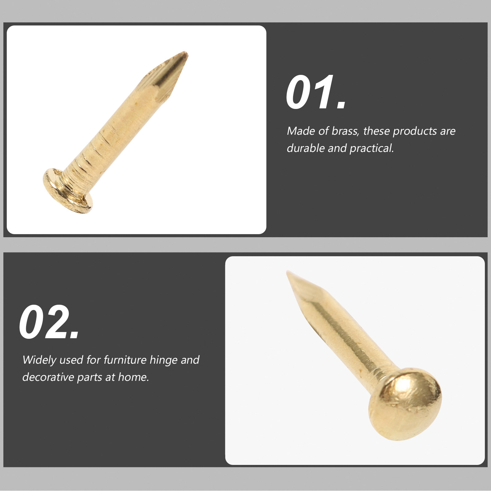 200 Peças de Pregos de Latão c - Furniture Upholstery Hardware avaliação e preço